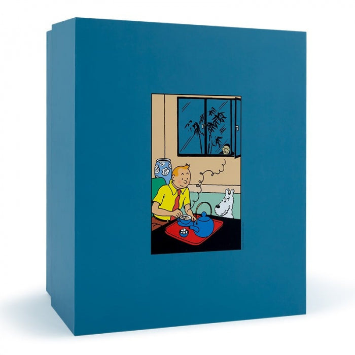 RESIN COLLECTIBLE: Tintin Drinking Tea with Snowy