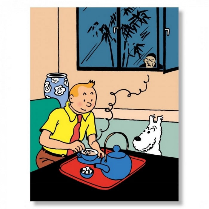 POSTER: Tintin Drinking Tea