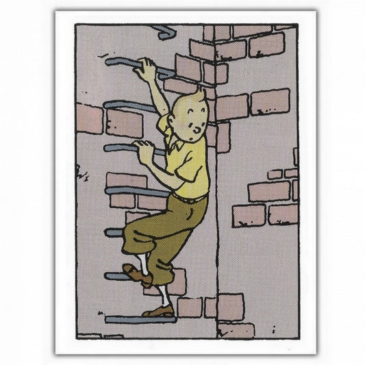 GREETING CARD: Tintin Climbing Down