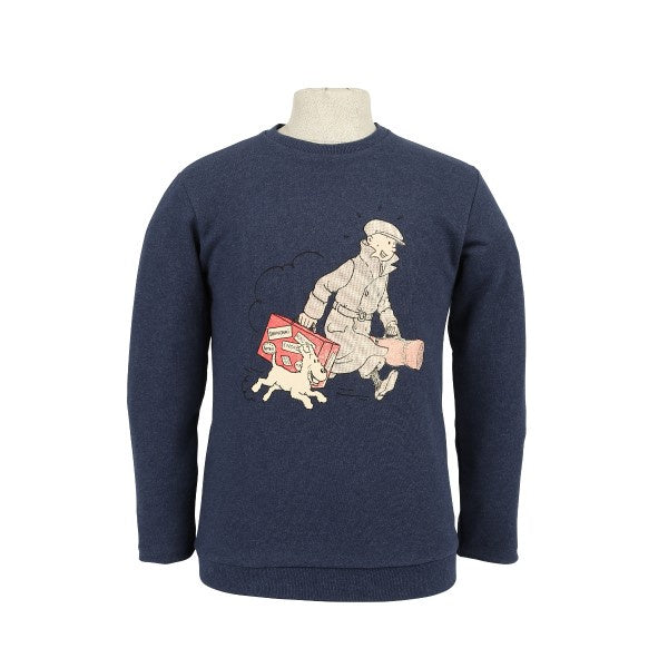 SWEATSHIRT: Tintin Luggage (Navy Blue)