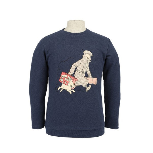 SWEATSHIRT: Tintin Luggage (Navy Blue)