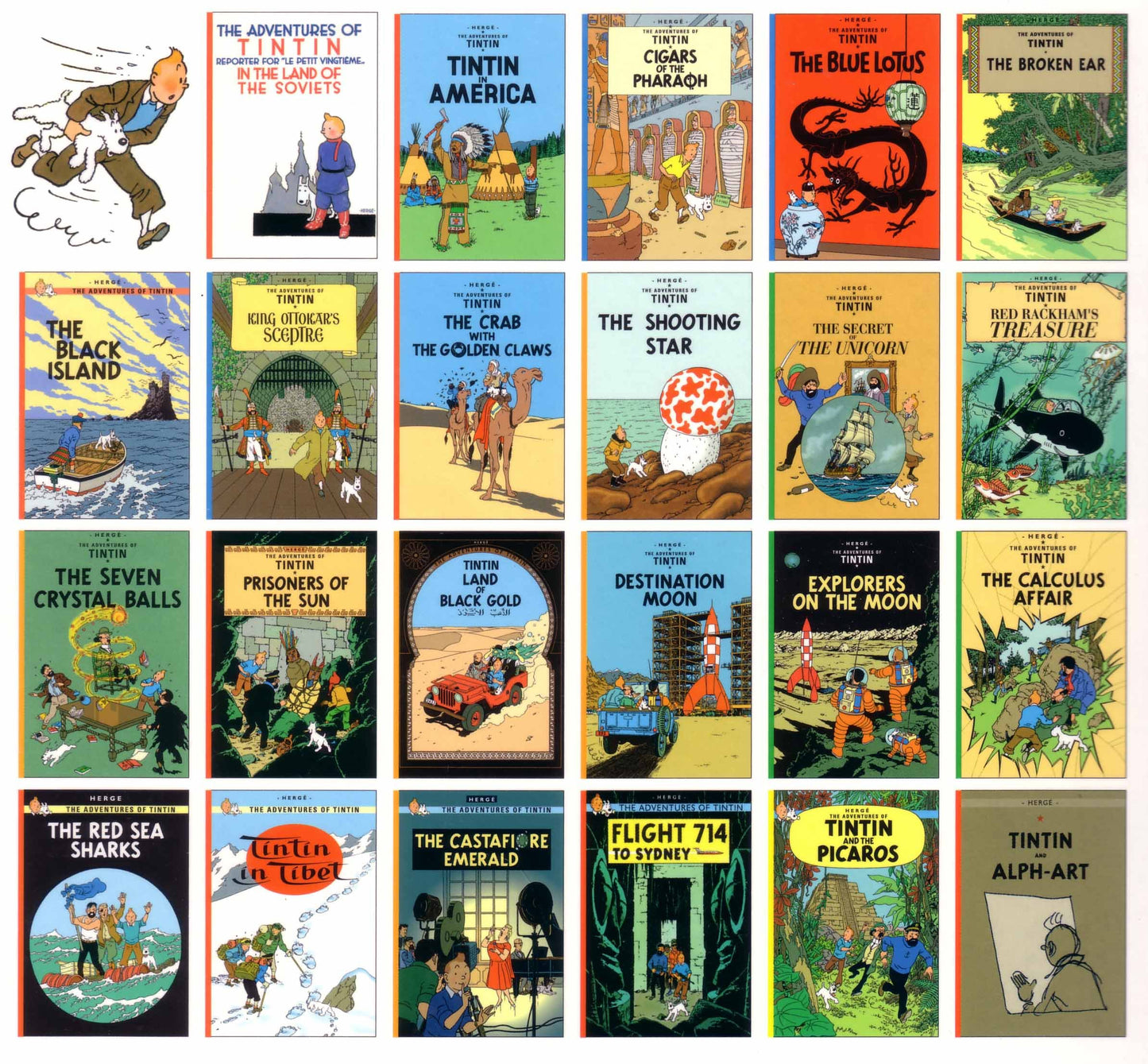 ENGLISH ALBUM:  Tintin Comics x 24